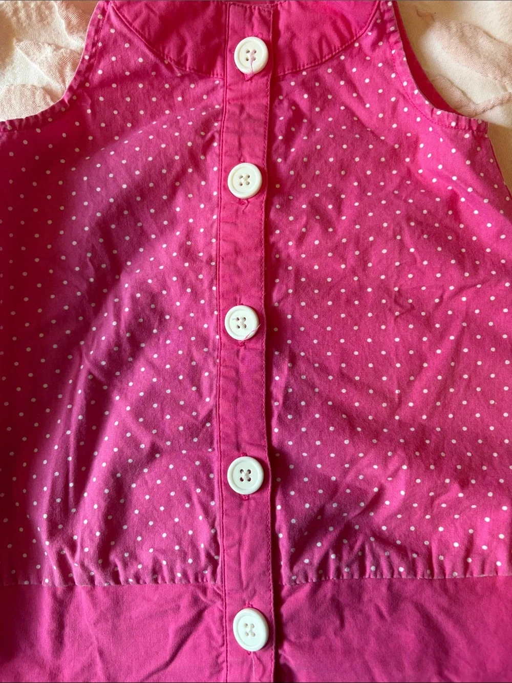 Gymboree Bright Pink Polka Dot Button Dress